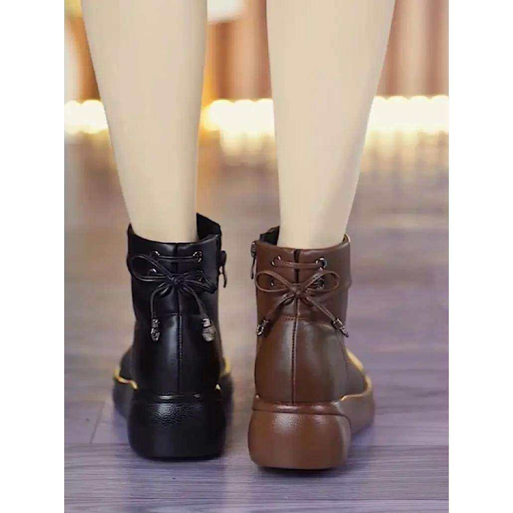 临沂商城德龙鞋新款加绒保暖短靴中老年平底厚底防滑休闲妈妈鞋,淘宝优惠券,粉丝福利购,淘宝优惠卷