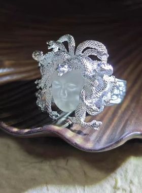 古希腊美杜莎女王古币戒指艺术手作复古重工个性精致礼物2025年潮