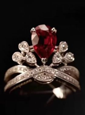 陆沉生日联动红锆求婚戒指光与夜之恋为爱加冕女王冠冕指环高颜值