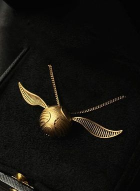 哈利波特周边金色飞贼可打开吊坠魔法学院项链动漫电影周边锁骨链