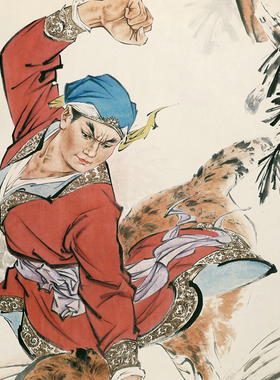 武松打虎画像装饰画梁山好汉挂画