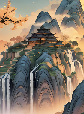 堂口招财山水画仙道佛风景画挂画