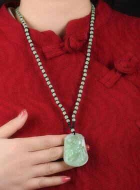 屿潮商贸翠绿色十二生肖吊坠2026本命年挂坠男女情侣属相项链饰a6