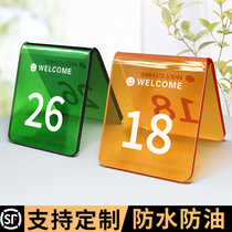 Table number plate upright bifacial digital table number plate catering desk number plate Customized Hotel Restaurant Sweep Yard dining Two-dimensional Code Display Cards Table Card Table Card Table Plate acrylic ID cards to be made