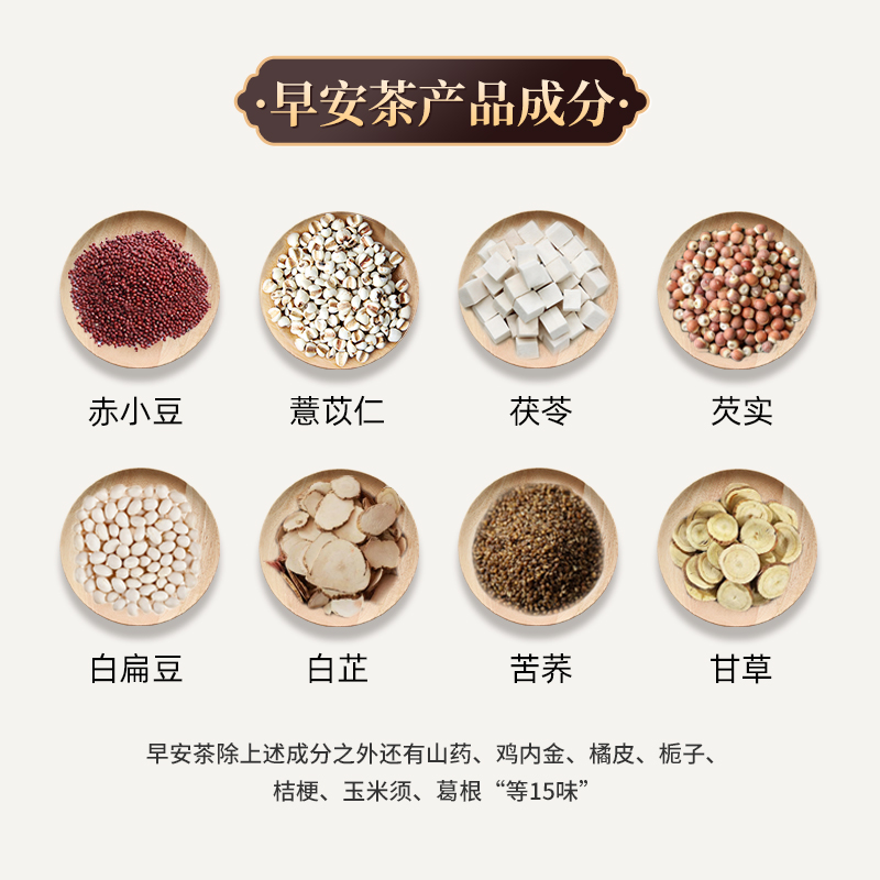 织膳组合早晚茶人参枸杞茯苓芡实薏苡仁甘草调理去湿气男女代用茶 织膳组合早晚茶人参枸杞茯苓芡实薏苡仁甘草调理去湿气男女代用茶