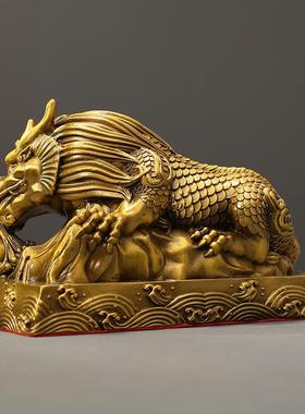 祥瑞避水兽财福摆件工艺品客厅家居铜摆饰办公室店铺装饰品开业礼