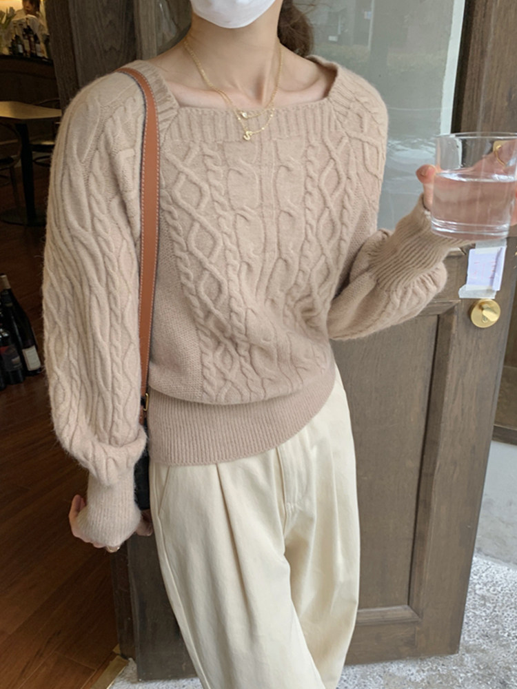 2021方领个性外穿毛线衣 showywien毛针织衫