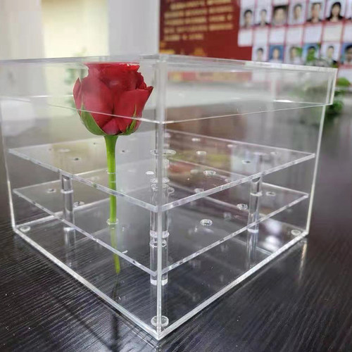 高档透明亚克力鲜花盒永生花盒节日礼盒有机玻璃插花盒收纳盒定制 - 图2