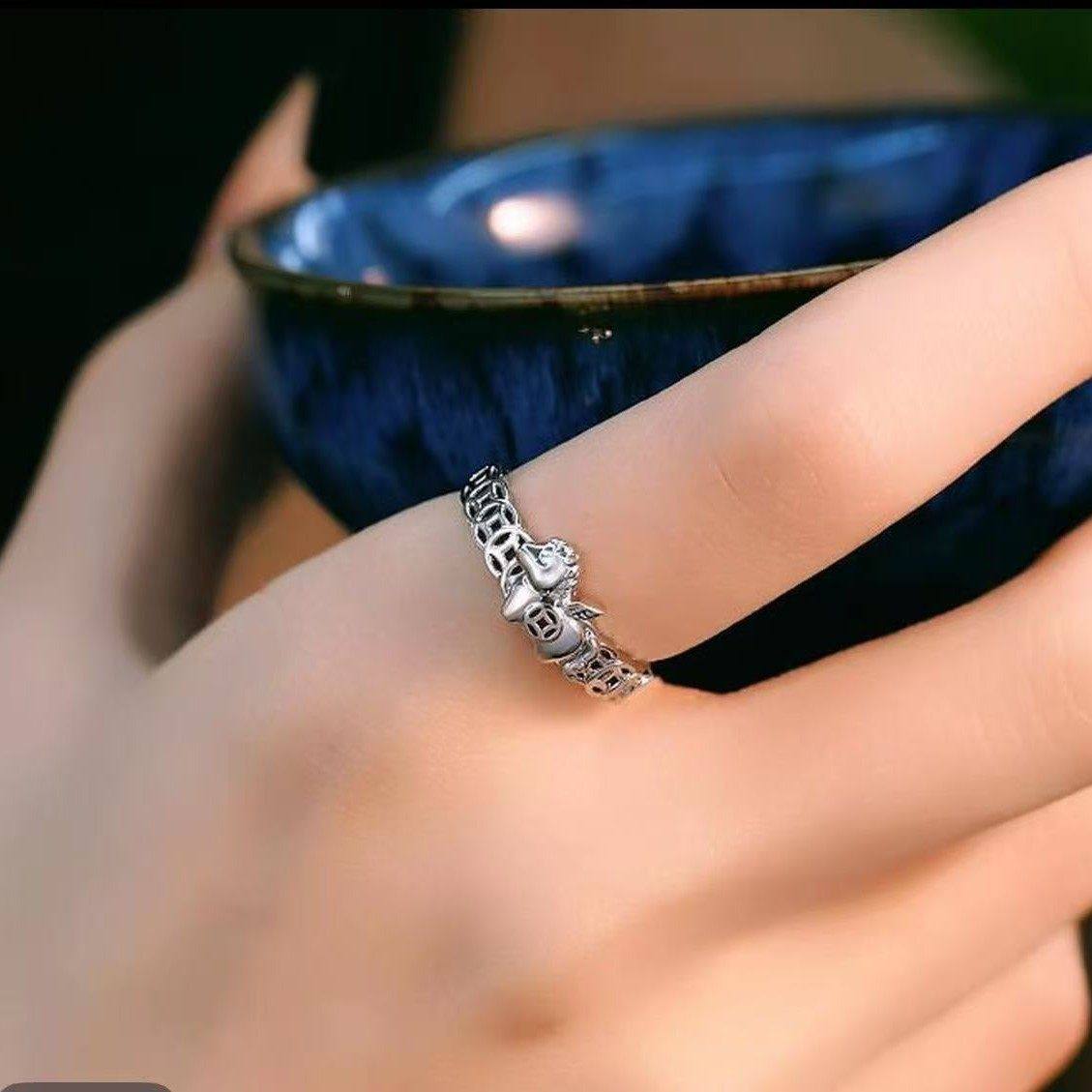 富纳锐马上有钱戒指2026新款本命年招财运指环小众开口可调节戒指,淘宝优惠券,粉丝福利购,淘宝优惠卷