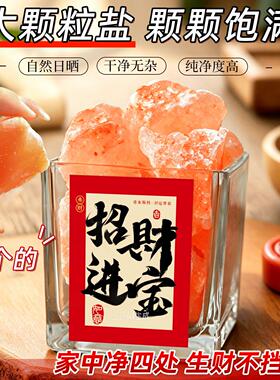 粗盐净宅大粒颗粒喜马拉雅天然玫瑰盐海盐生财专用瓶器皿摆件容器