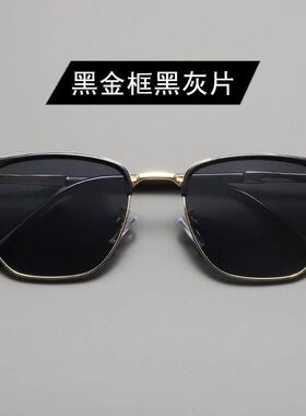 太阳眼镜半框墨绿太阳眼镜男偏光开车专用高级感遮阳眼镜潮太阳眼