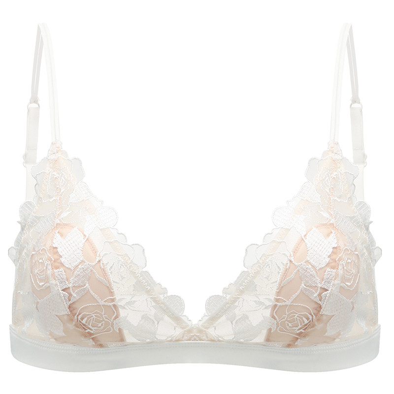 法式三角杯小胸聚拢薄款细肩带文胸 隐萱文胸