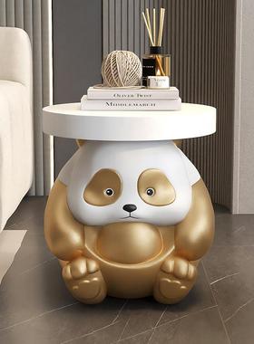 创意熊猫茶几摆件客厅沙发旁边几家居装饰品搬家乔迁新居礼品礼物