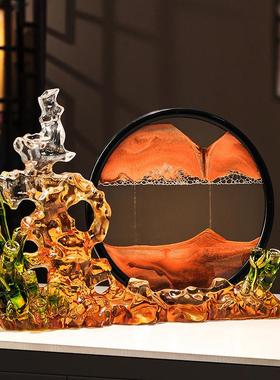 节节高升流沙画摆件轻奢高档客厅玄关电视机柜办公室高级感装饰品