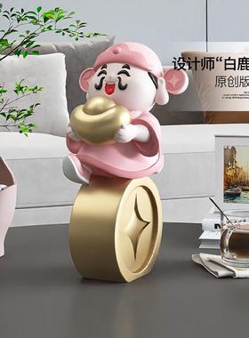 迎财神喜庆摆件店铺前台收银台财神爷装饰品客厅玄关家用乔迁礼品