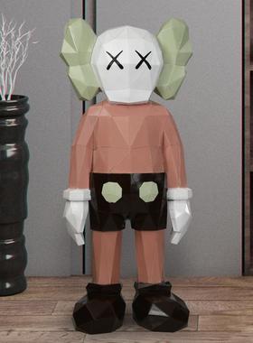 网红kaws公仔大摆件轻奢创意落地雕塑潮玩公仔玻璃钢工艺美陈装饰