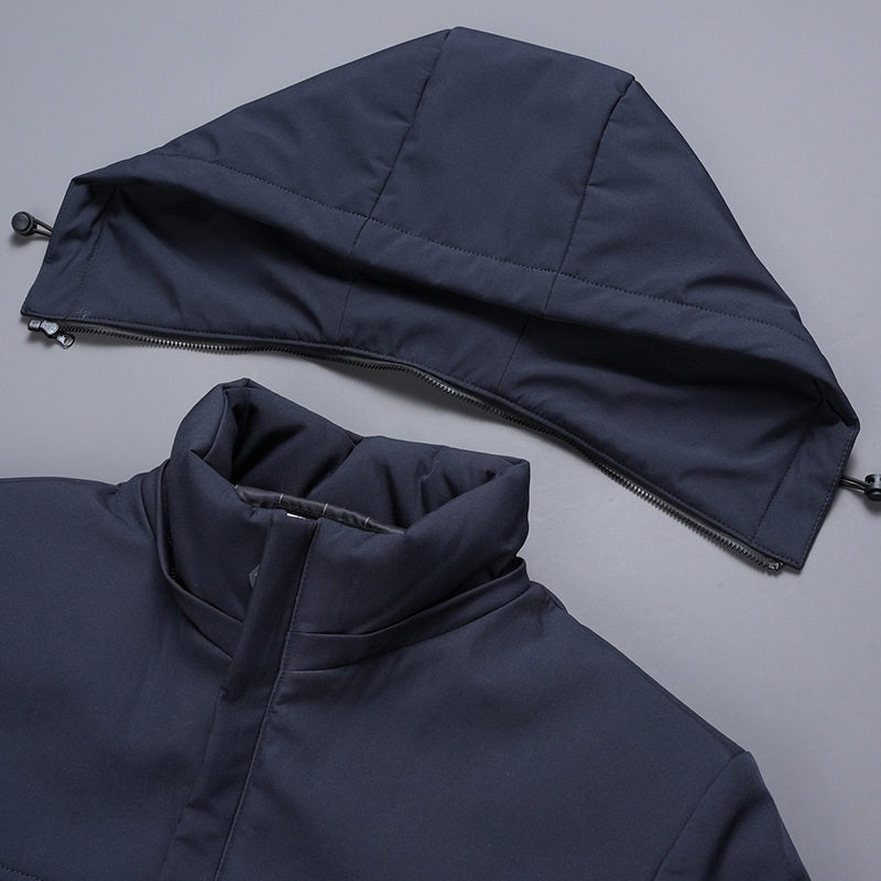Lu Haifeng brand men's jacket high-end business velvet thickened warm jacket middle-aged and elderly long cotton coat a4