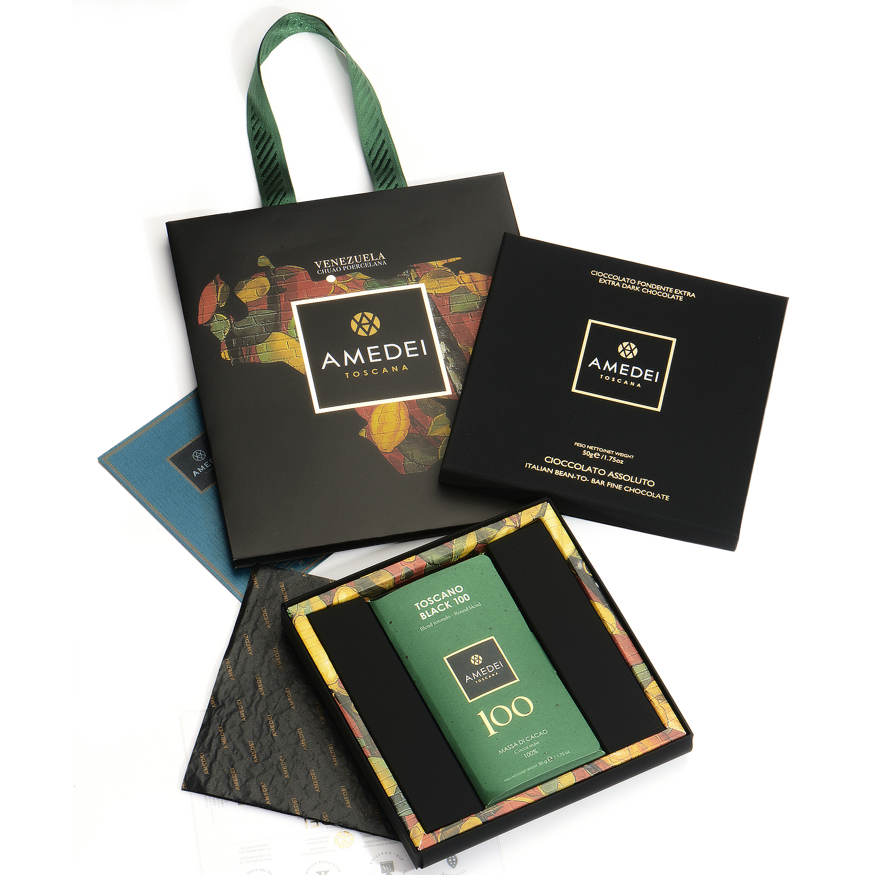 意大利进口Amedei娅曼蒂100%无糖黑巧克力礼盒装送礼健身代餐零食 - 图1