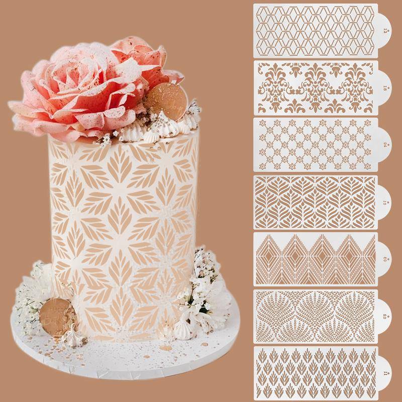 Fondant Cake Mesh Stamps Stencils Embossing for Decorating T - 图0