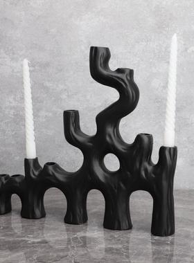 现代简约树枝烛台装饰品样板房卧室客厅餐厅茶几书房家居玄关摆件