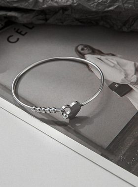 韩版新款爱心钛钢手环ins风手镯网红同款嘻哈冷淡风潮不掉色手饰