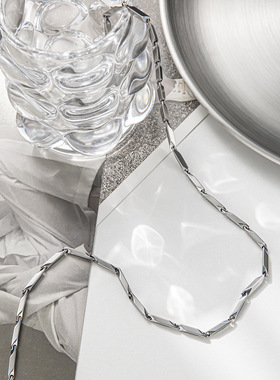 简约时尚棍子手工链钛钢项链个性百搭不掉色锁骨链不掉色男女通用