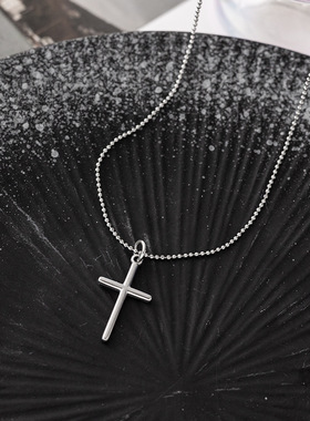 潮牌轻奢十字新款吊坠钛钢项链 ins男女小众简约百搭锁骨细链