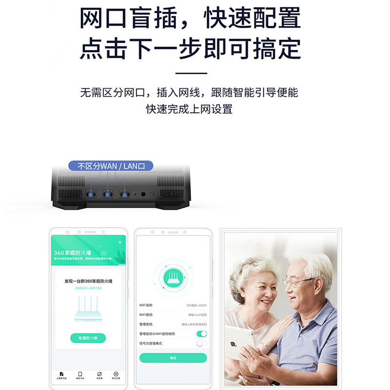 360无线路由器T5G全千兆网口 端口 家用高速wifi四天线5g联通版 移动版 智能双频双核CPU光纤穿墙王 中继宿舍 - 图2