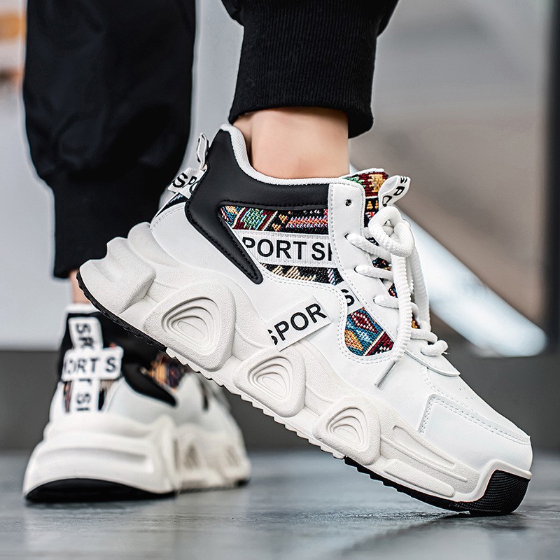 福建泉州品牌男鞋高帮高级感老爹鞋子休闲百搭跑步鞋本航运动a97 - 图2