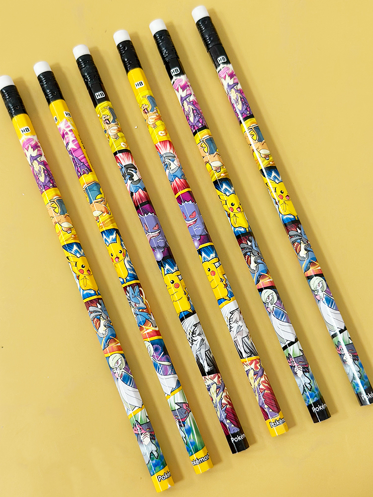 新品晨光宝可梦六角HB木杆铅笔皮卡丘铅笔12支装自带橡皮擦头幼儿园小学生一年级二年级专用铅笔QWP308E0 - 图2