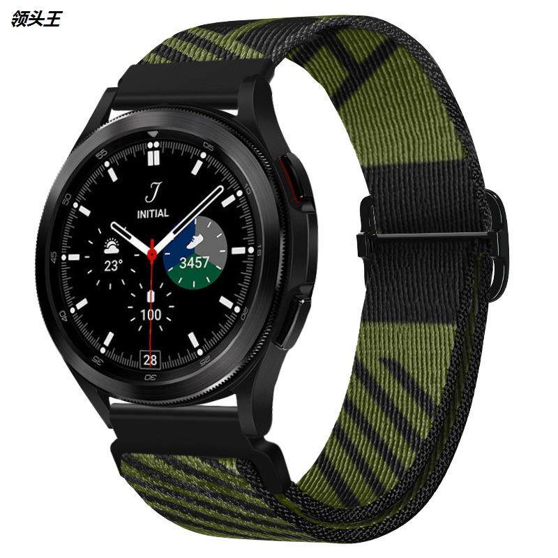 适用于华为三星watch4 classic表带智能手表表带弹力织布尼龙表带
