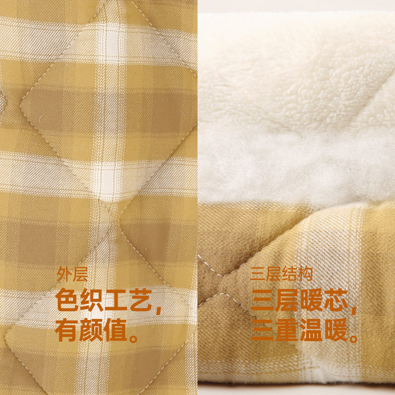 安之伴三层磨毛纯棉夹棉睡衣女冬季加厚连帽保暖珊瑚绒格子家居服,淘宝优惠券,粉丝福利购,淘宝优惠卷