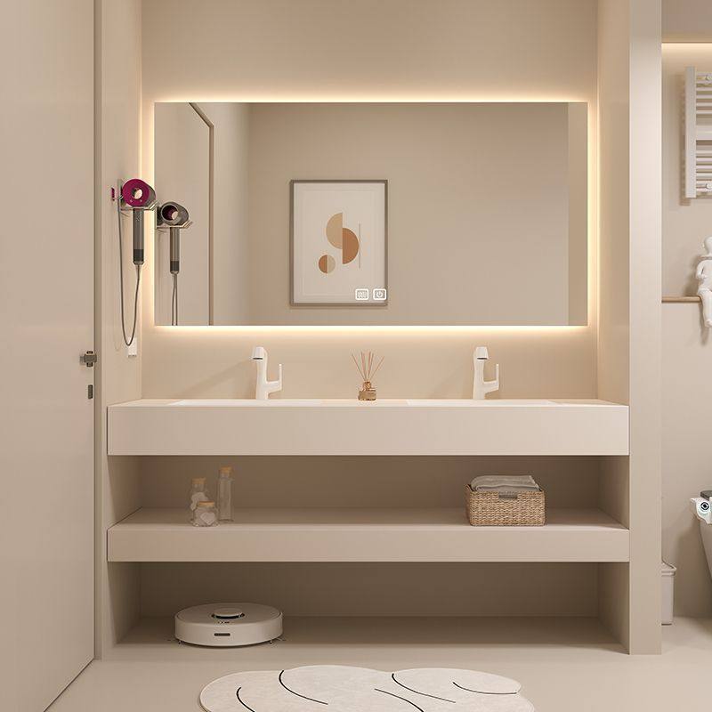 2025新品定制酒店风双层岩板无缝浴室柜组合卫生间洗漱台洗手脸一,淘宝优惠券,粉丝福利购,淘宝优惠卷