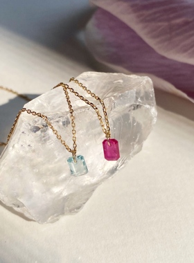 祖母绿18k金ins小众设计锁骨链