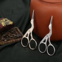 Small Scissors Tea Embroidered Cross Stitch Head Scissors Student Retro Handmade Home Mini Delicate Cut Portable