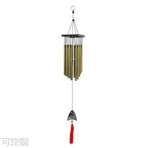 Foreign trade year after year with fish wood ancient bronze wind bell hanging decoration metal multi-pipe decoration pendant fish head wind bells