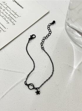 黑色星星手链简约小众设计ins冷淡风星球高级感学生手镯女潮B402
