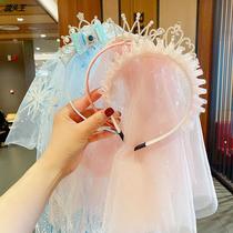 Childrens head yarn Hair Stirrup Girl Crown Headwear Girl Ice And Snow Chic Edge Princess Hair Stirrup Hair Accessories Hair Clip Wholesale
