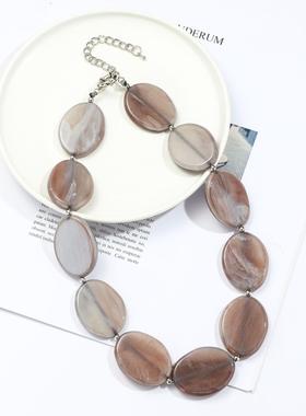 2027欧美时尚蓝色亚克力项链