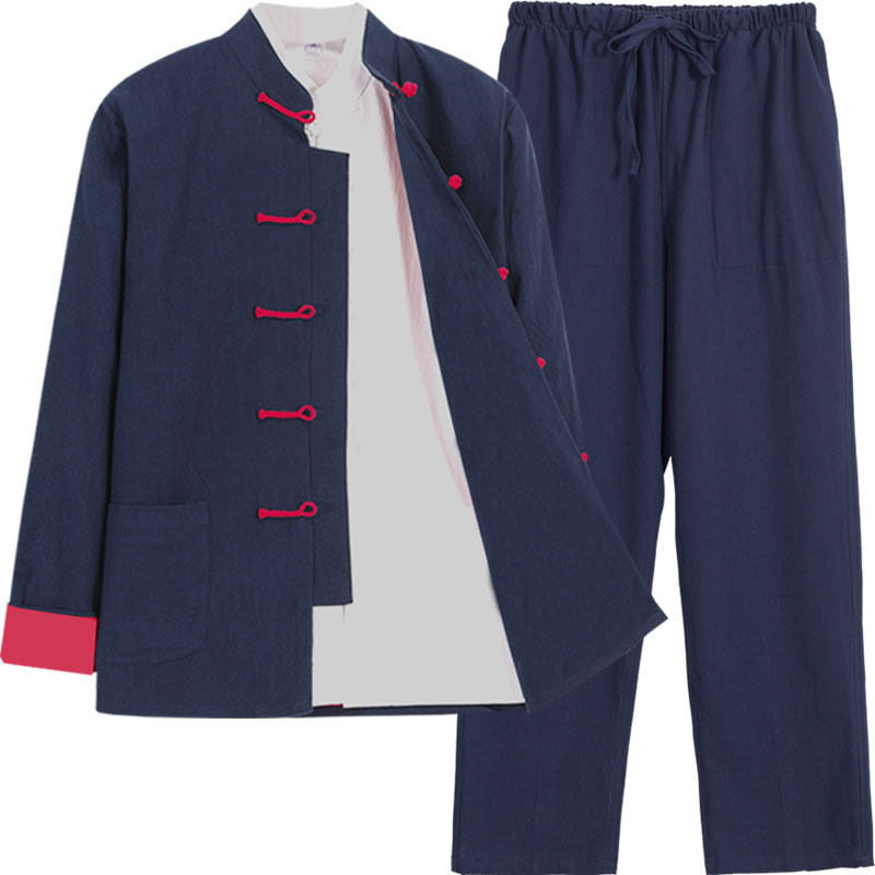 中国风男装三件套叶问咏春太极服 弦吟唐装