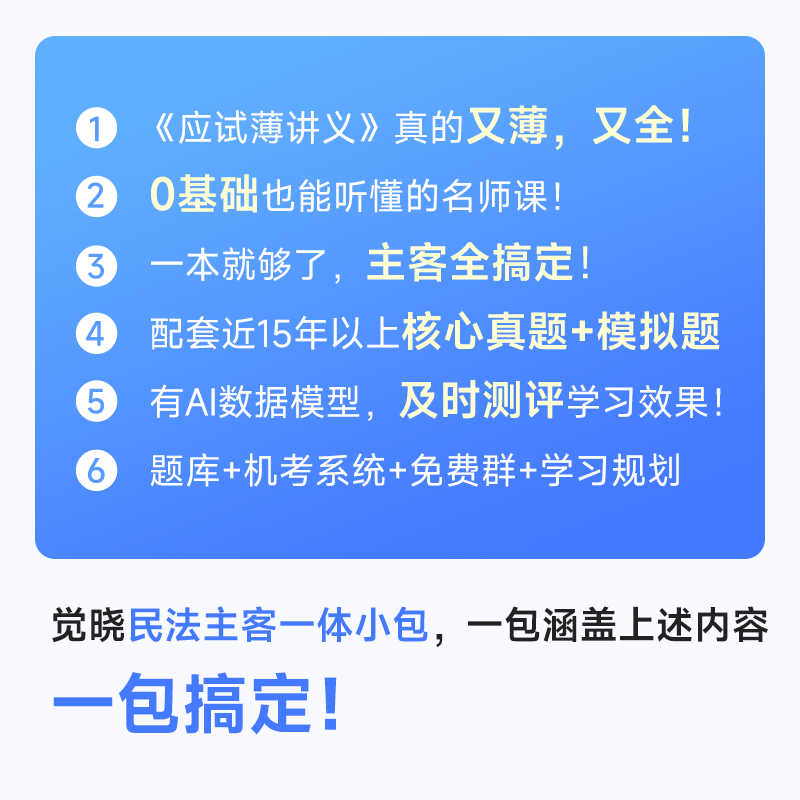 2024年觉晓夏昊晗主客观一体法考资料司法考试民法小包 - 图1