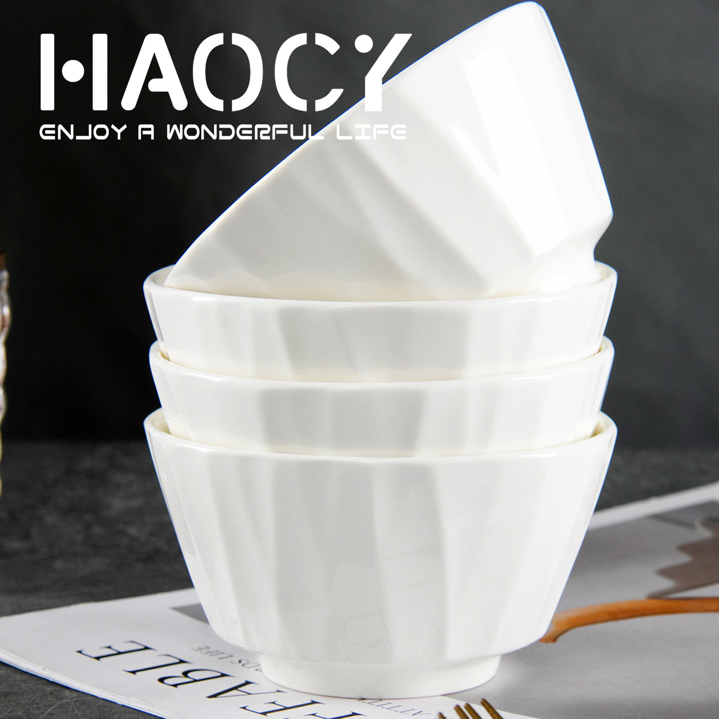 米饭碗家用面条碗高颜值泡面碗高级感小碗陶瓷釉下彩碗具吃饭碗,淘宝优惠券,粉丝福利购,淘宝优惠卷