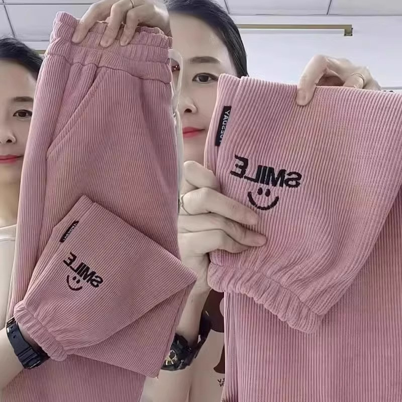 加绒雪尼尔洋气哈伦裤女2025冬季新款加厚保暖灯芯绒大码妈妈裤子,淘宝优惠券,粉丝福利购,淘宝优惠卷