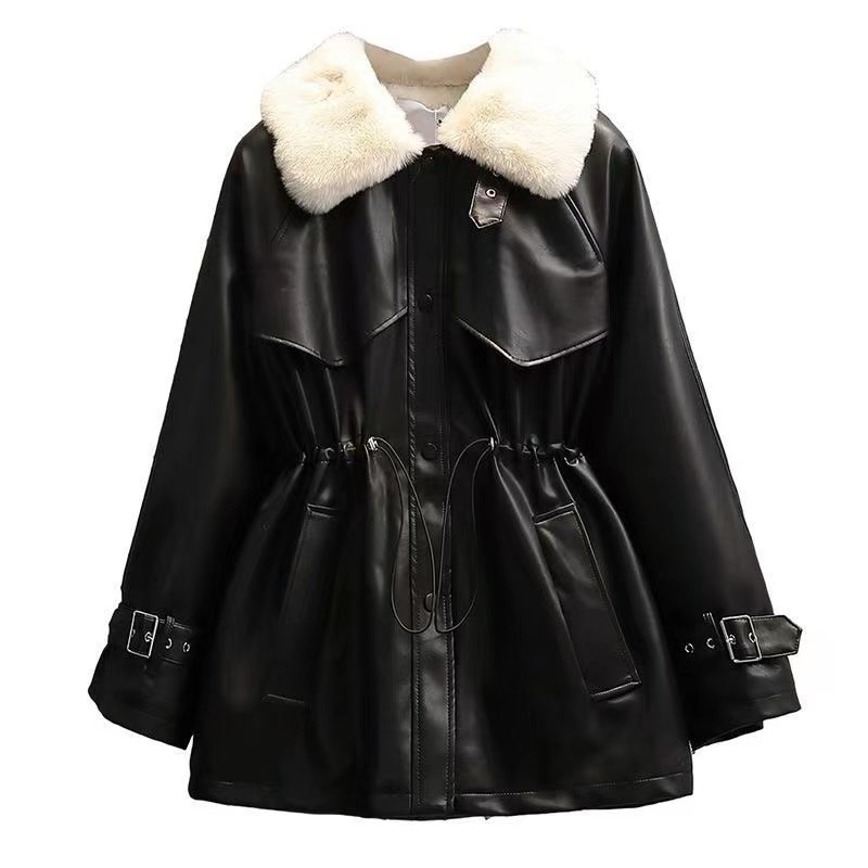 毛领夹克PU皮衣外套女2025新款大码女装加绒加厚秋冬保暖洋气上衣,淘宝优惠券,粉丝福利购,淘宝优惠卷