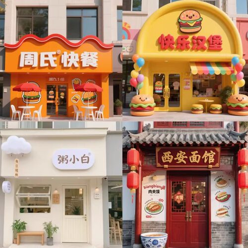 店面门头设计效果图制作门面店铺装修酒店餐厅品牌空间餐饮设计 - 图1