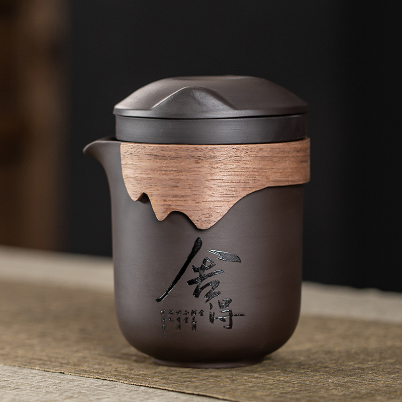 Travel tea set purple sand quick cup tea maker outdoor