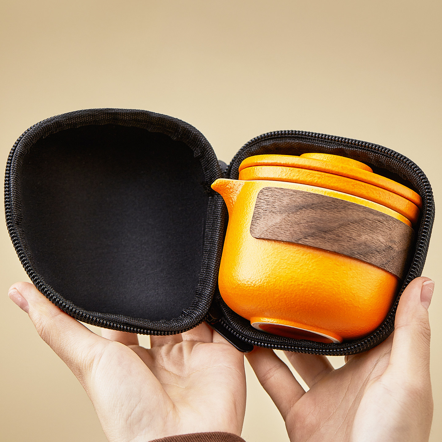 旅行茶具套装户外车载便携式一壶四杯旅游快客杯公司商务礼品logo,淘宝优惠券,粉丝福利购,淘宝优惠卷