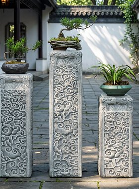 庭院景观祥云柱人造石柱石墩摆件