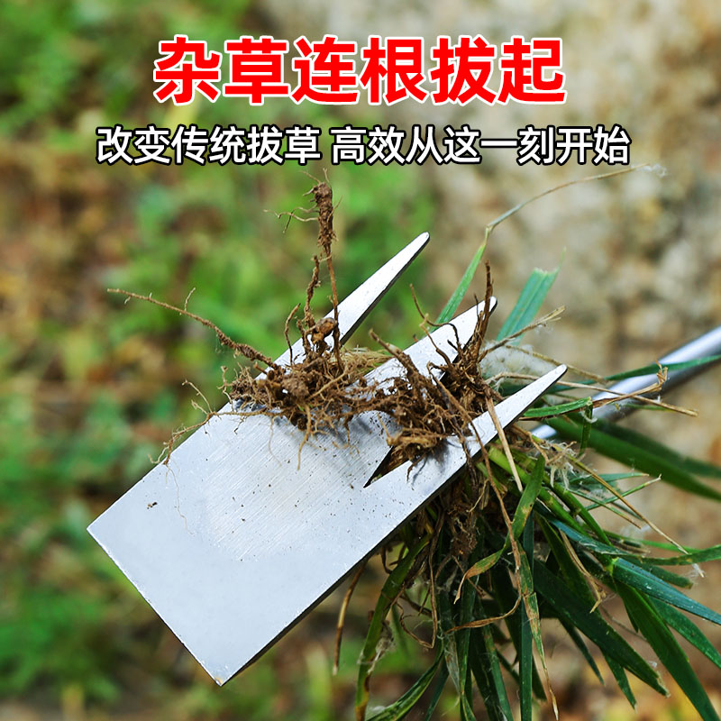 除草神器连根拔草锄草工具多功能家农用田园不锈钢钩杂草挖野菜铲-图0