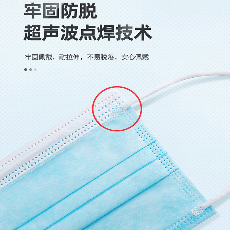 医用一次性蓝白防护口罩50个医疗成人100个儿童防病菌独立包装